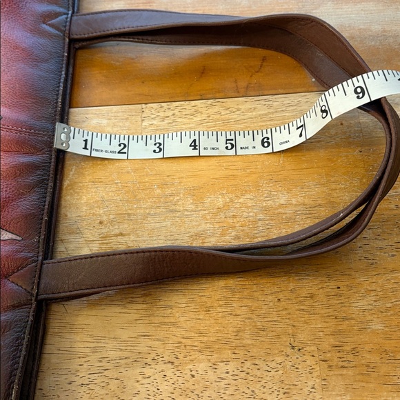 Anuschka Handpainted Leather Satchel Shoulder Bag Floral - Picture 7 of 9